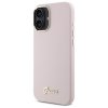 Guess GUHCP16SSMBSLP iPhone 16 6.1      różowy/pink hardcase Silicone Script Metal Logo & Frame